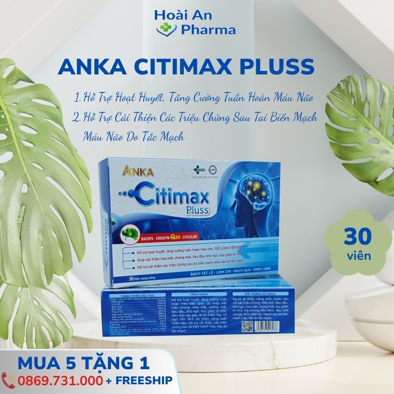 Citimax Plus- Hỗ trợ hoạt huyết, tăng cường tuần hoàn máu não