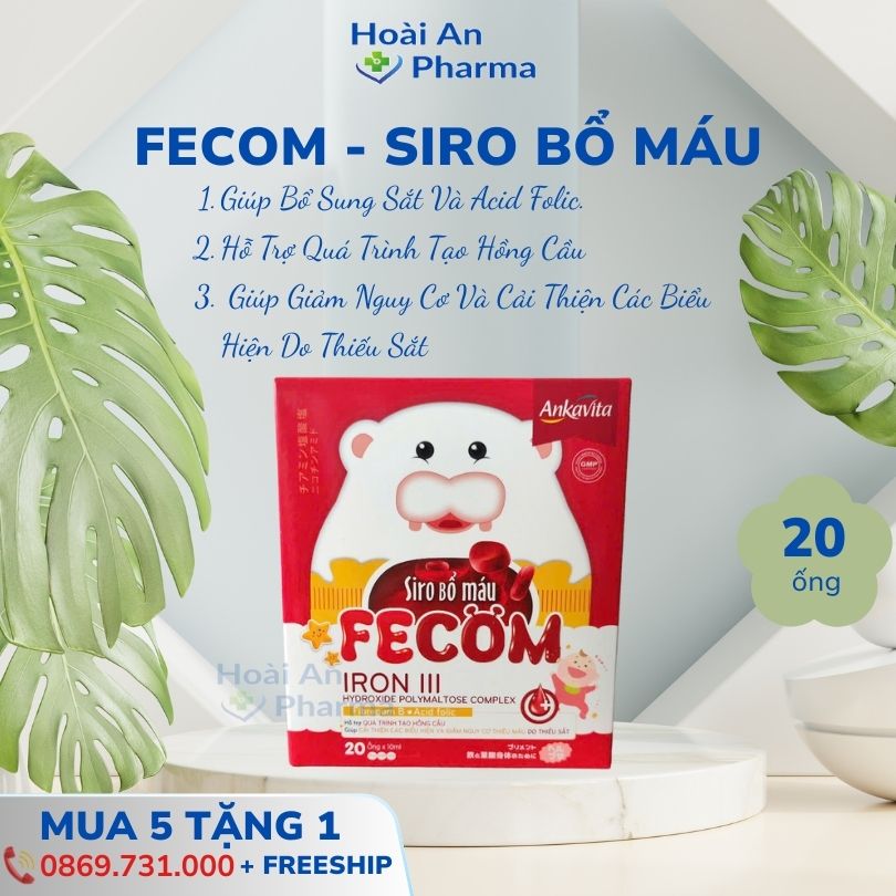 FECOM Siro bổ máu, giúp bổ sung sắt và acid folic