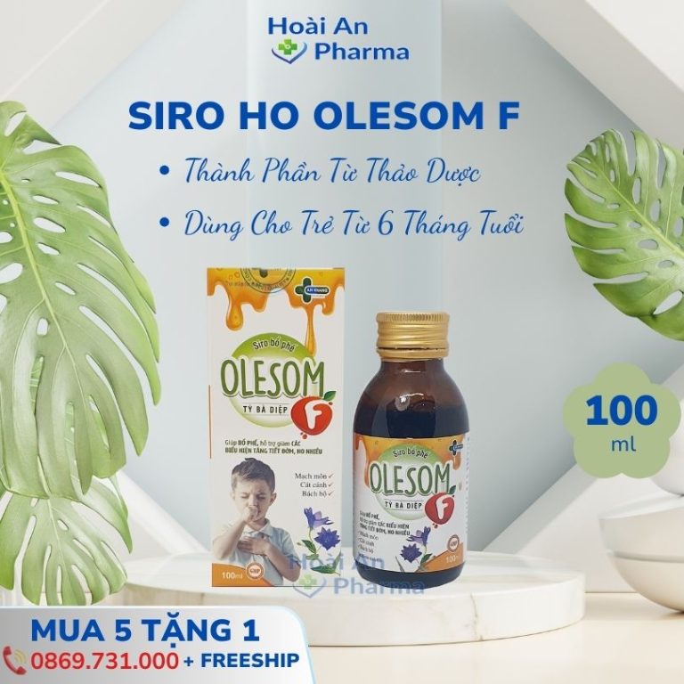 Olesom F – Siro ho, bổ phế, giảm tiết đởm, ho nhiều, kéo dài