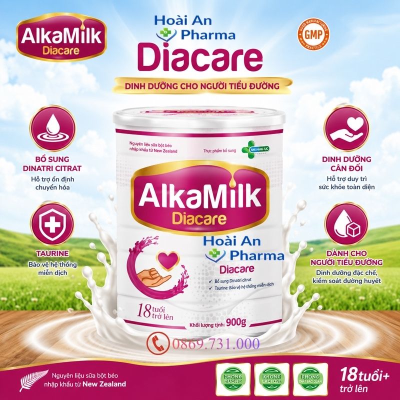 Sữa Alkamilk Diacare Hộp 800g – Sữa cho người tiểu đường