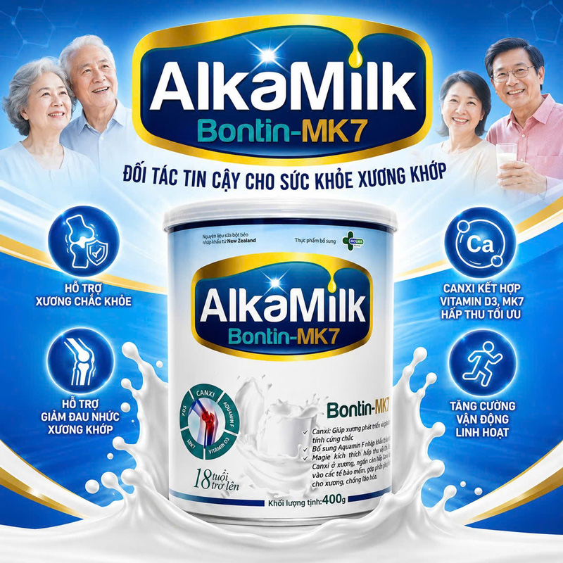 Sữa bột Alkamilk Bontin MK7 hộp 800g