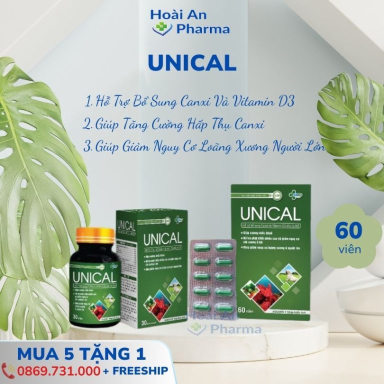 Unical Hộp 60 viên – Viên uống bổ sung canxi và vitamin D3